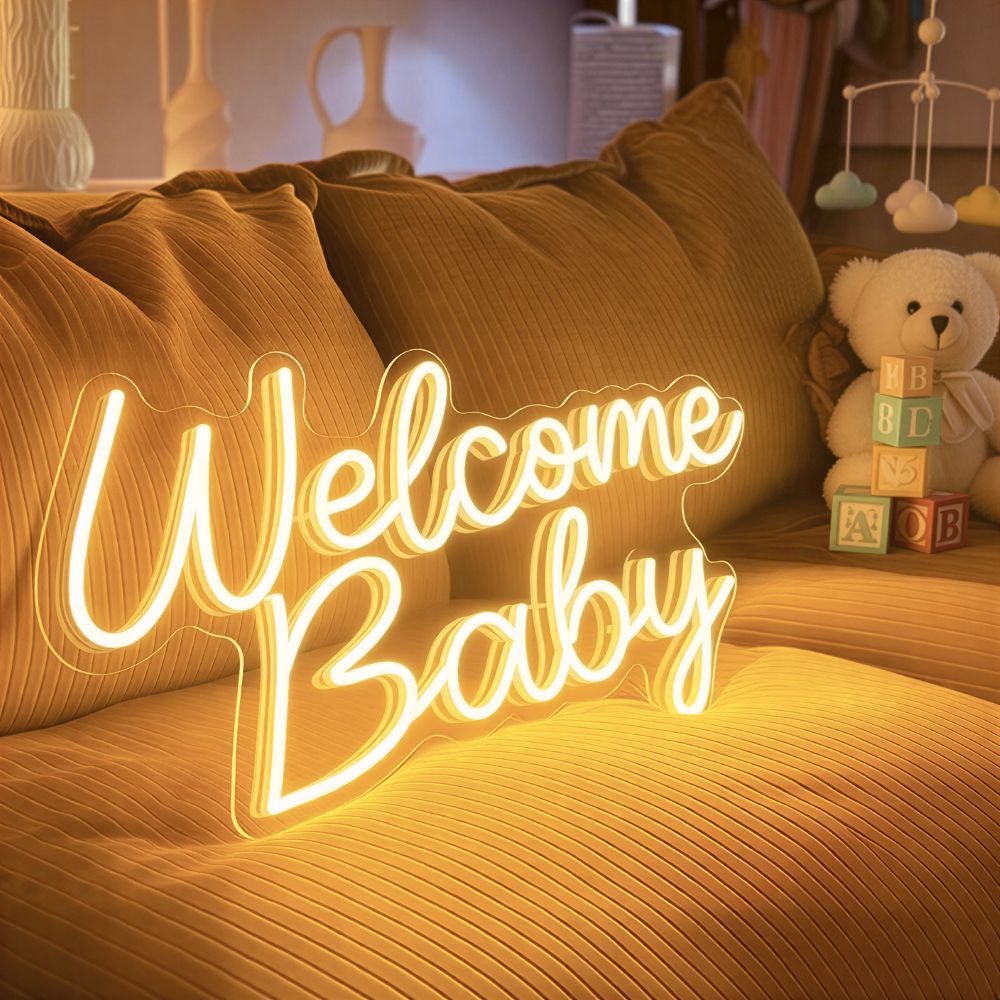 welcome baby neon light rental in bangalore